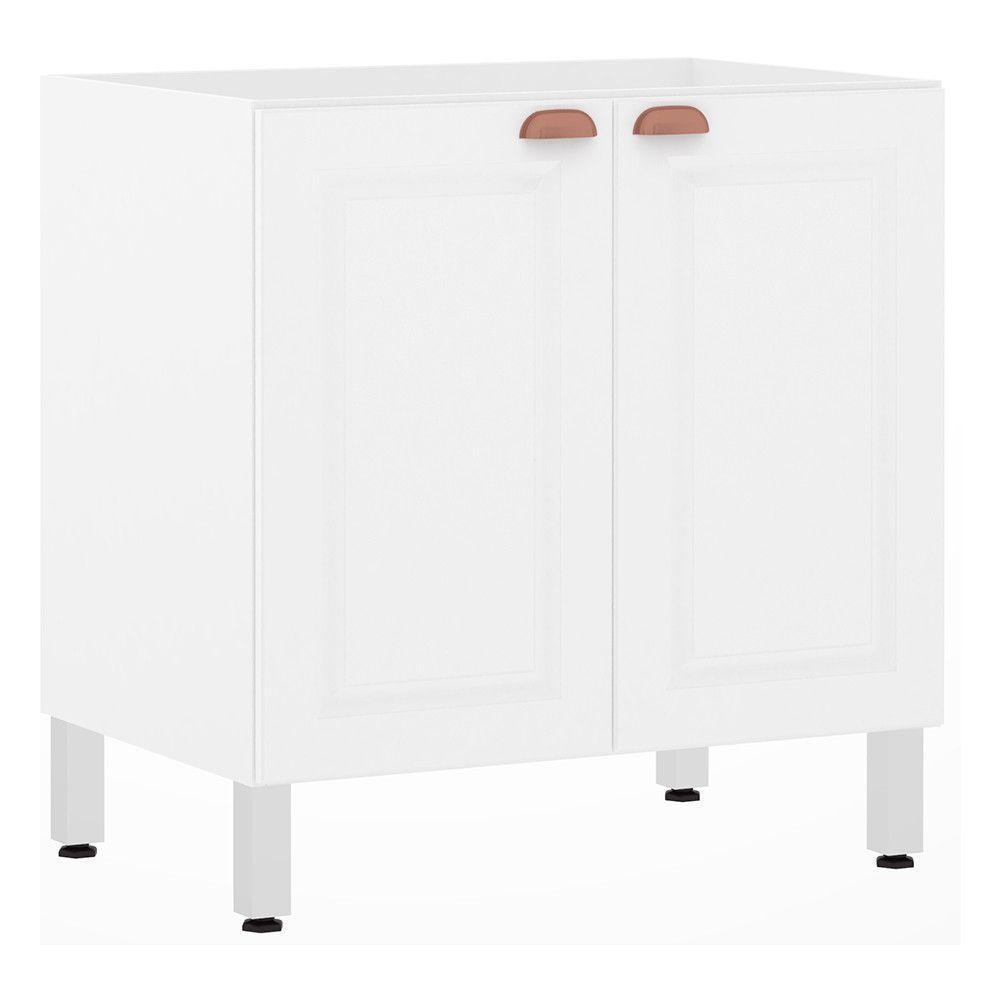 Balcão De Cozinha S/ Tampo 80cm 2 Portas Branco Polar - 1