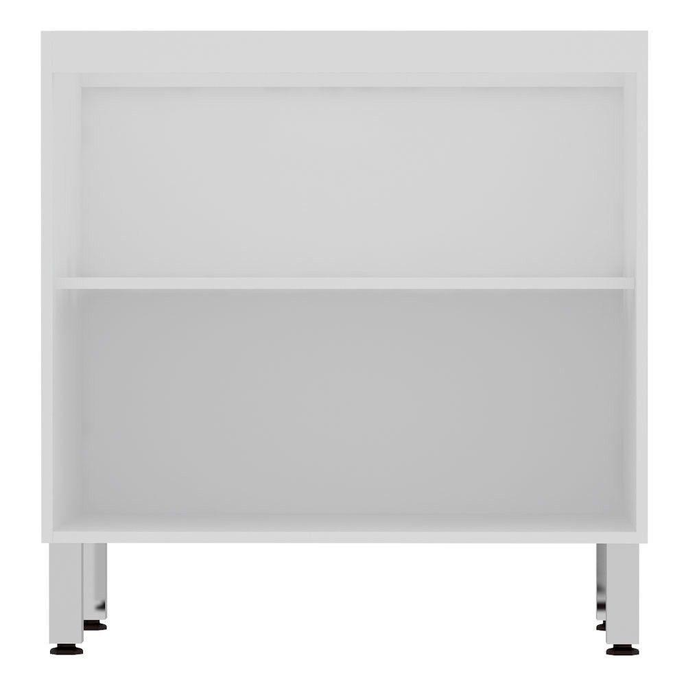 Balcão De Cozinha S/ Tampo 80cm 2 Portas Branco Polar - 4