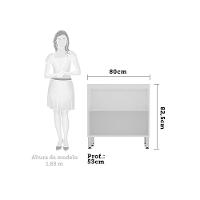 Balcão De Cozinha S/ Tampo 80cm 2 Portas Branco Polar - 3