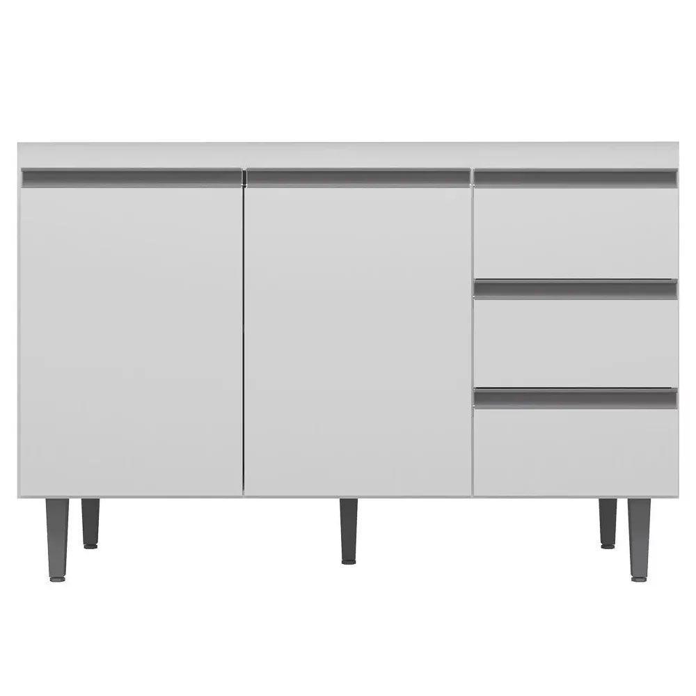 Balcão Gabinete De Pia 120Cm 2 Portas 3 Gavetas Branco - 1