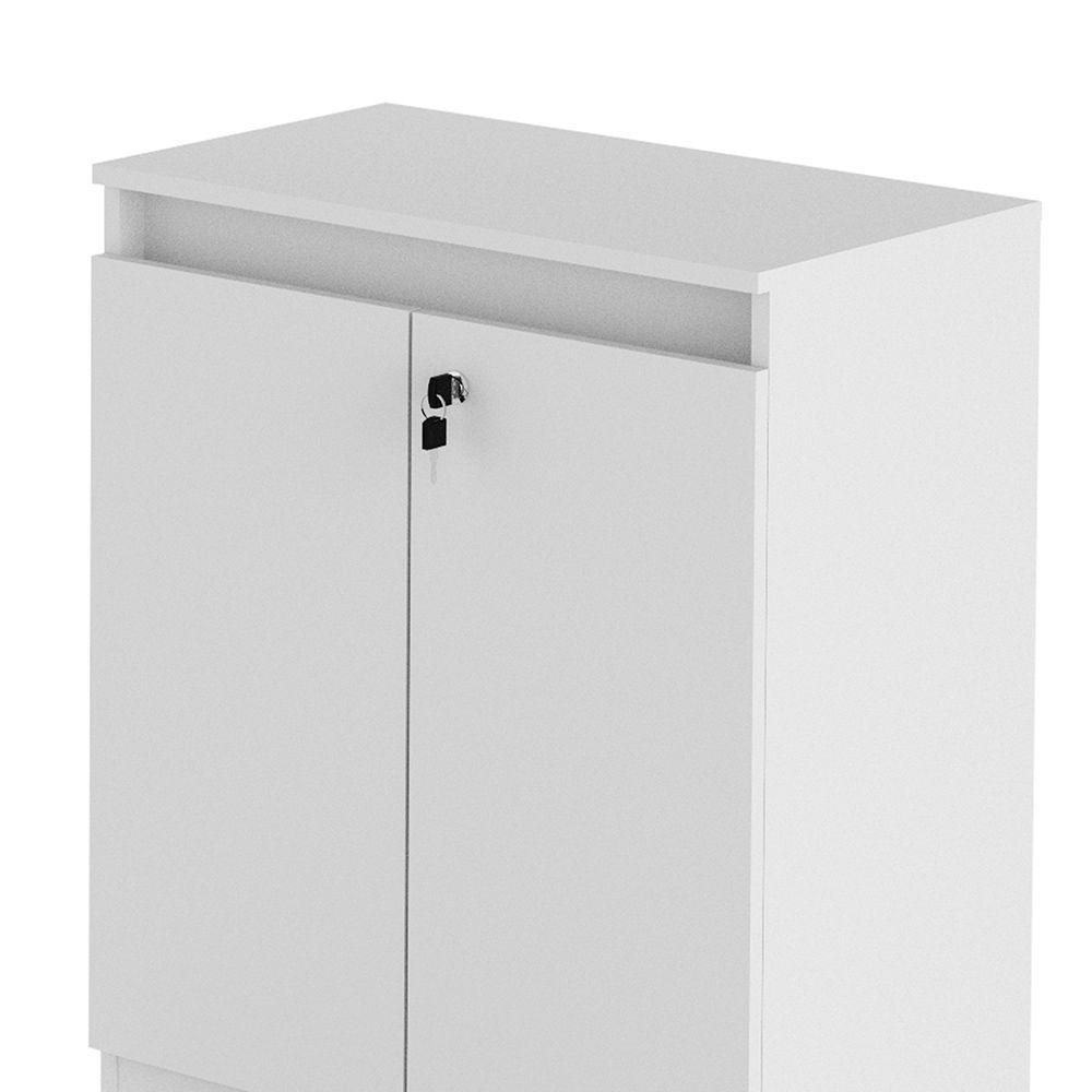 Balcão Com Chave Para Escritório Home Office Me4149 Branco - 2