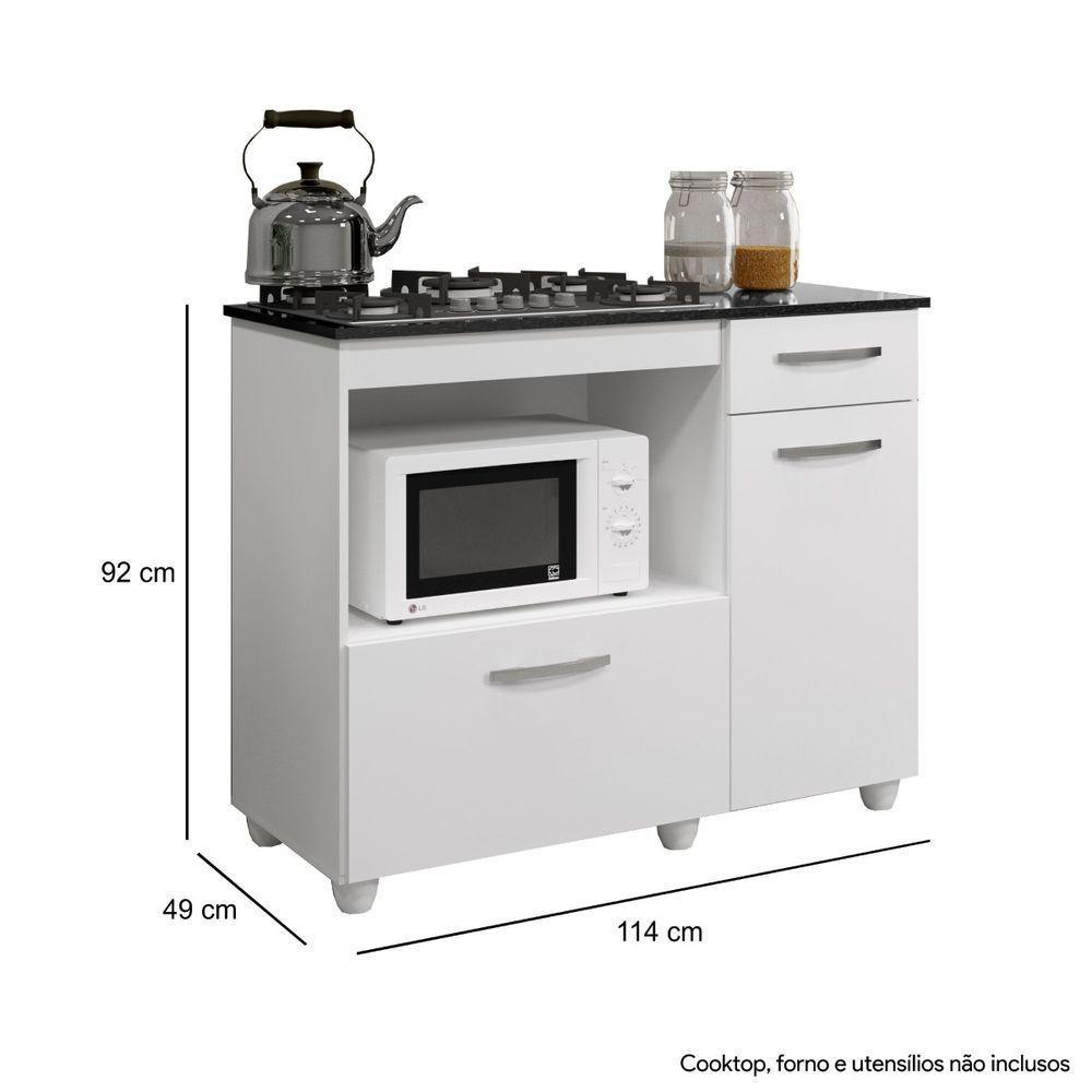 Balcão Cooktop 5 Bocas Violeta Kaiki Móveis Branco - 5