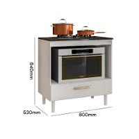 Balcão Nicioli Cooktop 1 Gaveta Branco Com Branco - 2