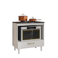 Balcão Nicioli Cooktop 1 Gaveta Branco Com Branco - 3