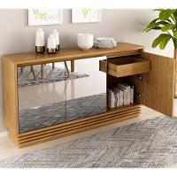 Balcao Buffet 03 Portas Com Espelho Bb2609 Natural Natural - 1