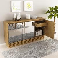 Balcao Buffet 03 Portas Com Espelho Bb2609 Natural Natural - 2