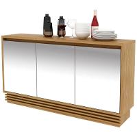 Balcao Buffet 03 Portas Com Espelho Bb2609 Natural Natural - 8