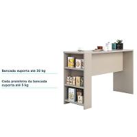 Bancada Mesa Gourmet Para Cozinha 150cm X 97cm Com 3 Prateleiras Suprema Luciane Móveis Connect