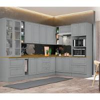 Balcão 2 Portas Clássico Americana 120 Cm Sem Tampo Henn C353-05 Cinza - 2