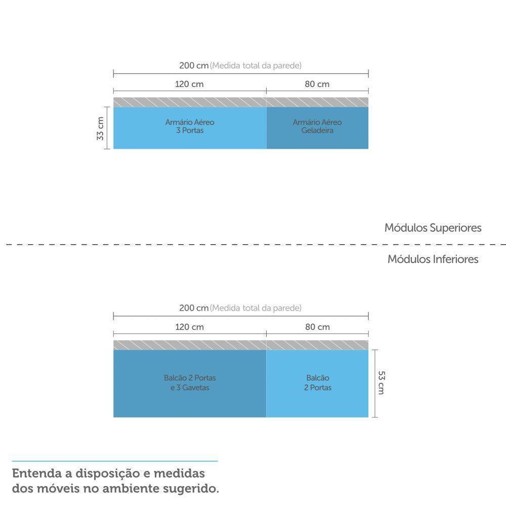 Cozinha 5 Pçs C/Armários E Balcões Pátina Ff C/Mocca Laca - 6