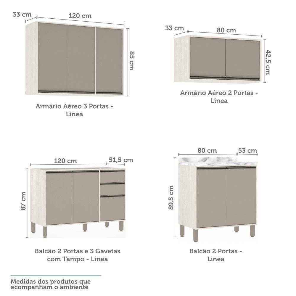Cozinha 5 Pçs C/Armários E Balcões Pátina Ff C/Mocca Laca - 10
