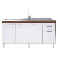 Balcão Indekes Para Pia 4 Portas 1 Gaveta 6115.10 Noce/ Off White - 4