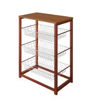 Fruteira Com Suporte Para Micro-Ondas Barcelona Aço Cobre Cesto Branco Tampo Canela - Cor: Marrom - 3