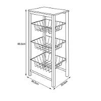 Fruteira De Chão Cozinha Montada Aço Preto Tampo Branco Roma - Cor: Branco - 2