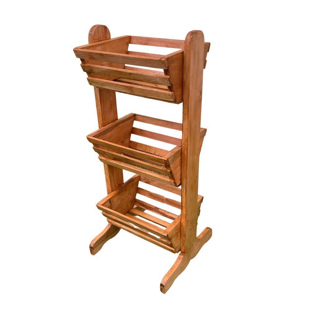 Fruteira Madeira De Demolição 3 Andar Sudeste Rústico - 1