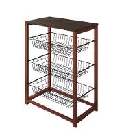 Fruteira Com Suporte Para Micro-Ondas Barcelona Aço Cobre Cesto Preto Tampo Amêndoa Cor: Preto - 3