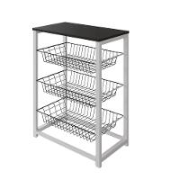 Fruteira Com Suporte Para Micro-Ondas Barcelona Aço Branco Cesto Preto Tampo Preto Cor: Preto - 3