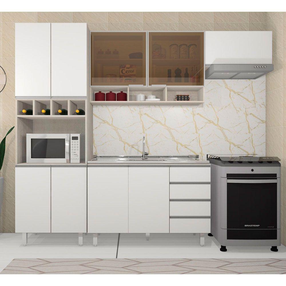 Cozinha Modulada 4 Pçs Legno Crema Com Branco Lis - 1