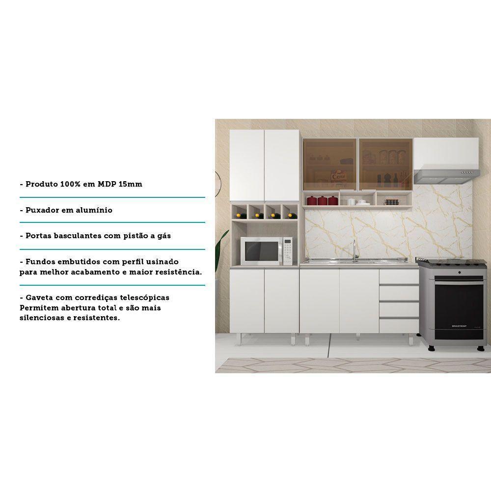 Cozinha Modulada 4 Pçs Legno Crema Com Branco Lis - 4