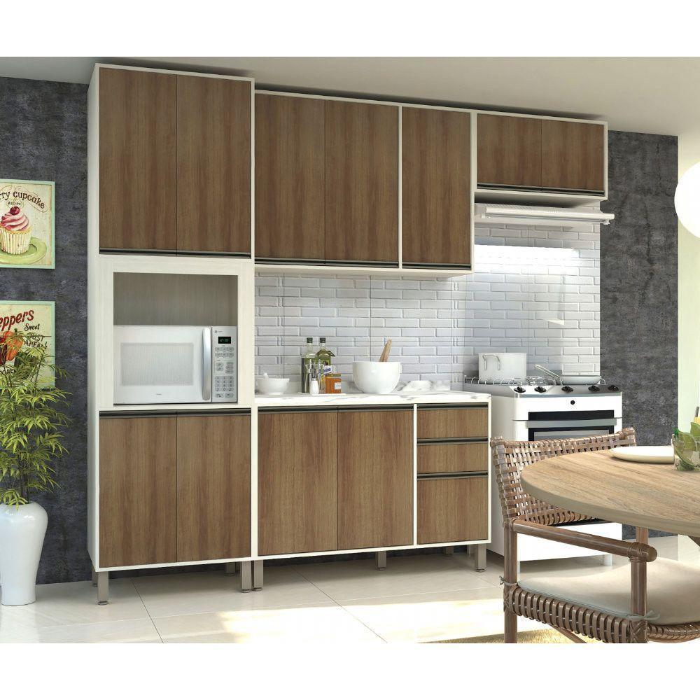 Cozinha 5 Pçs Nicho Armários Balcões C/Tampo Pátina C/Avelã - 1