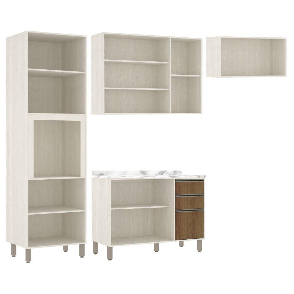 Cozinha 5 Pçs Nicho Armários Balcões C/Tampo Pátina C/Avelã - 8