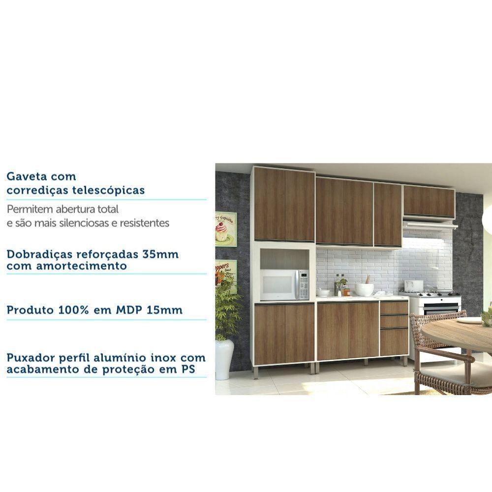 Cozinha 5 Pçs Nicho Armários Balcões C/Tampo Pátina C/Avelã - 10