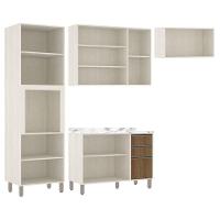 Cozinha 5 Pçs Nicho Armários Balcões C/Tampo Pátina C/Avelã - 8