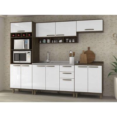 Cozinha 5 Pçs Armários E Balcões Castanho Branco Uv