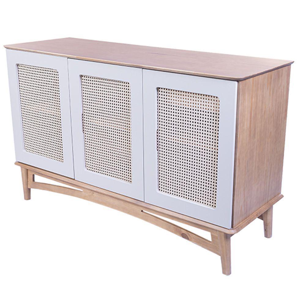 Balcão Veneza 3 Portas E 1 Gaveta Interna - 6005 Cor Garapa - Verniz - 2