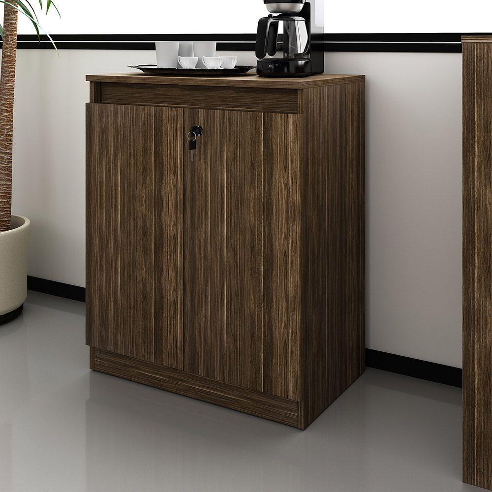 Balcão Com Chave Para Escritório Home Office Me4149 Nogal - 8