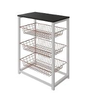 Fruteira Com Suporte Para Micro-Ondas Barcelona Aço Branco Cesto Cobre Tampo Preto Cor: Cobre - 3