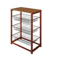 Fruteira Com Suporte Para Micro-Ondas Barcelona Aço Cobre Cesto Preto Tampo Canela Cor: Preto - 3