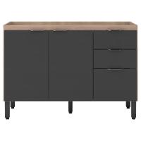 Balcão Para Pia 1,20m Sem Tampo Firenze Avena Grafito - 1