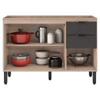 Balcão Para Pia 1,20m Sem Tampo Firenze Avena Grafito - 3