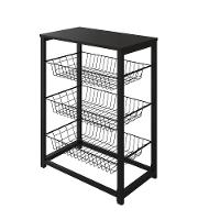 Fruteira Com Suporte Para Micro-Ondas Barcelona Aço Preto Cesto Preto Tampo Preto Cor: Preto - 2