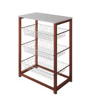 Fruteira Com Suporte Para Micro-Ondas Barcelona Aço Cobre Cesto Branco Tampo Branco Cor: Branco - 3