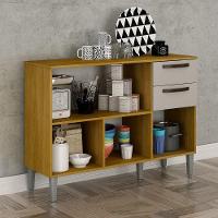 Balcão 3 Portas 2 Gavetas Maísa Chf Móveis Cinamomo/off White - 5