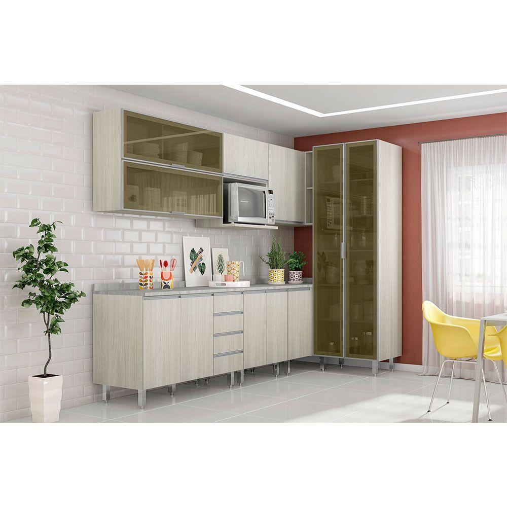 Cozinha Modulada 8 Pçs Legno Crema Com Lis Legno Crema - 1