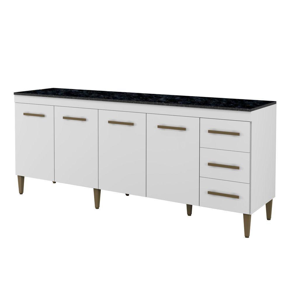 Balcão Atenas 4 Portas E 3 Gavetas Kaiki Moveis Branco - 1