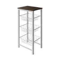 Fruteira De Chão Cozinha Montada Aço Branco Tampo Amêndoa Roma Cor: Branco - 1