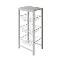 Fruteira De Chão Cozinha Montada Aço Branco Tampo Branco Roma Cor: Branco - 1