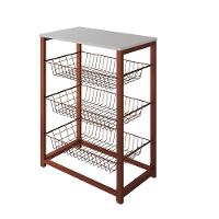 Fruteira Com Suporte Para Micro-Ondas Barcelona Aço Cobre Cesto Cobre Tampo Branco Cor: Cobre - 3