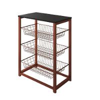 Fruteira Com Suporte Para Micro-Ondas Barcelona Aço Cobre Cesto Cobre Tampo Preto Cor: Cobre - 5