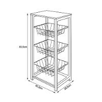 Fruteira De Chão Cozinha Desmontada Aço Branco Tampo Canela Madri Cor: Branco - 2