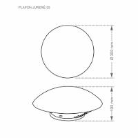 Plafon Taschibra Jurerê 30cm Redondo Branco E27 Bivolt - 2