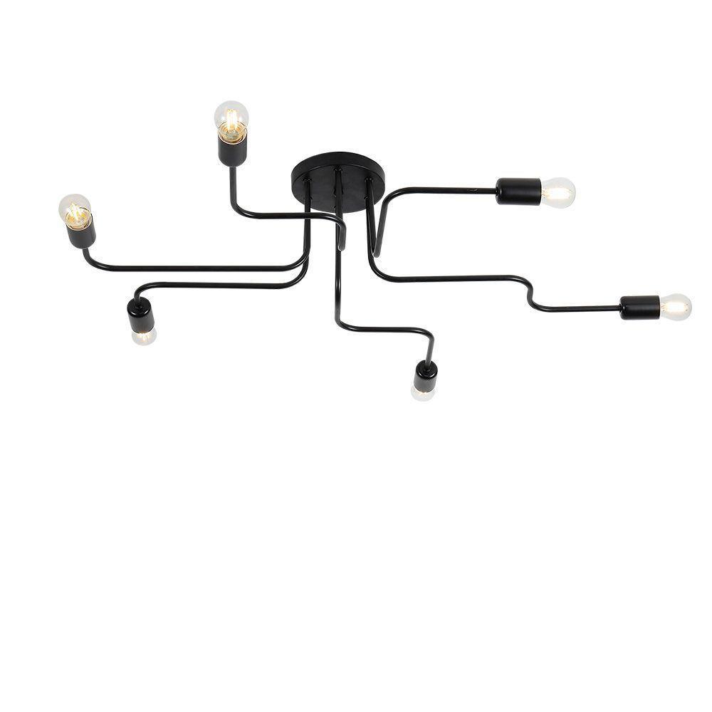 Plafon Taschibra Cronos Preto Para 6 Lâmpadas E27 Bivolt - 1