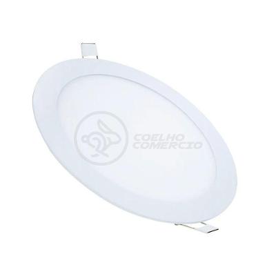 Plafon Painel Luminária Redonda Embutir 6500K 18W Slim Luz F
