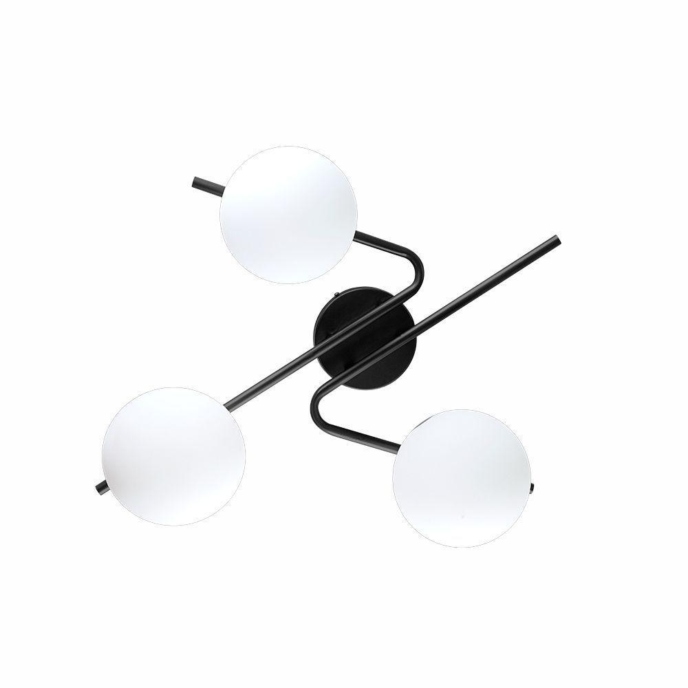 Luminária Plafon Startec Barcelona Triplo Globo 3xe27 Preto Bivolt - 1