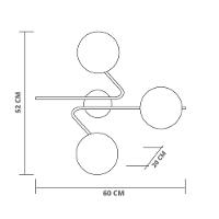 Luminária Plafon Startec Barcelona Triplo Globo 3xe27 Preto Bivolt - 6