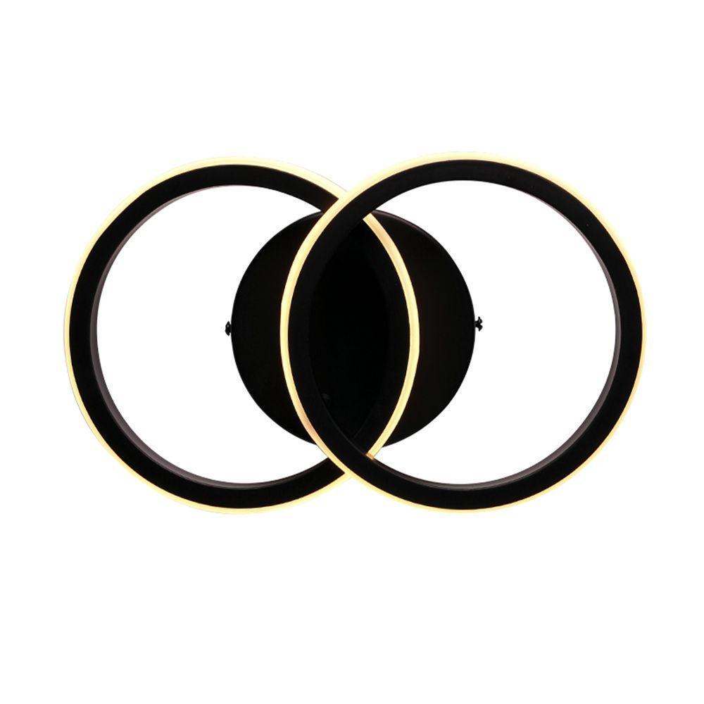 Plafon Taschibra Village Circle Led 10w 3000k Luz Amarela Bivolt Preto - 1